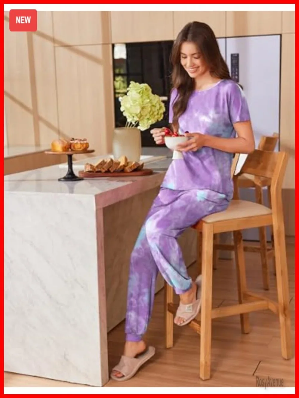 Women's Pajama Set 2 Piece Short Sleeve Jogger Lounge Set with Pockets